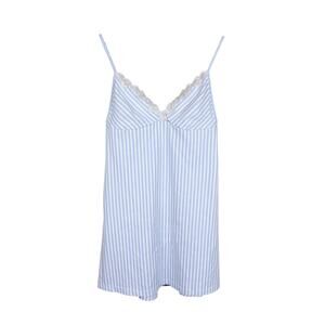 Caro Cuore Striped Babydoll Mini Dress Blue White Womens Size S Y2K 90s Lace